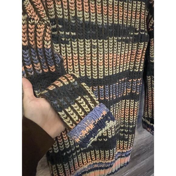 Altar’s State Sweater Chunky Knit V Neck Sz Small Crochet Colorful Artsy Purple - Picture 10 of 10